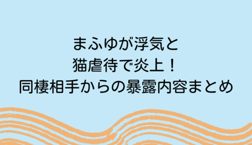 まふゆが猫虐待と浮気疑惑で炎上！同棲相手からの暴露内容まとめ