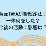 DeepTAKAが警察沙汰！一体何をした？今後の活動に影響は？