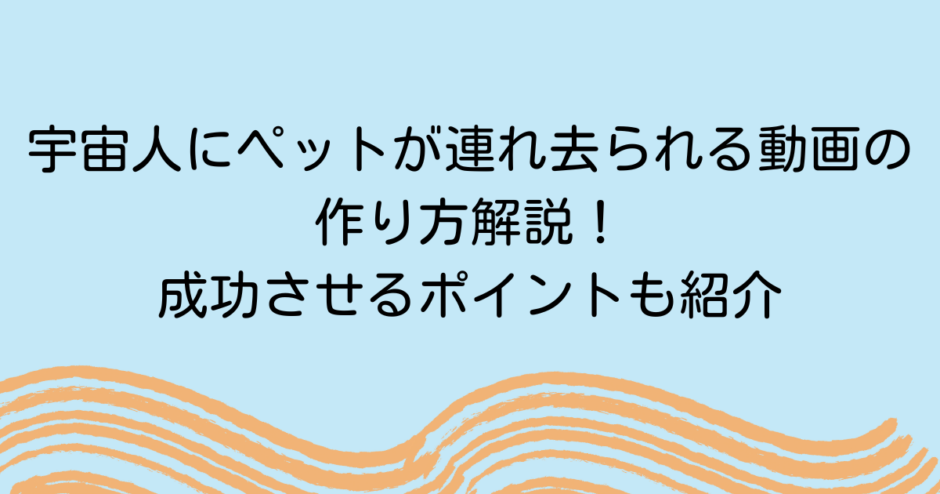 宇宙人にペットが連れ去られる動画の作り方解説！成功させるポイントも紹介