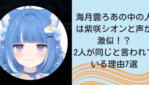 海月雲ろあの中の人は紫咲シオンと声が激似！？2人が同じと言われている理由7選