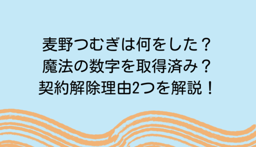 麦野つむぎは何をした？魔法の数字を取得済み？契約解除理由2つを解説！