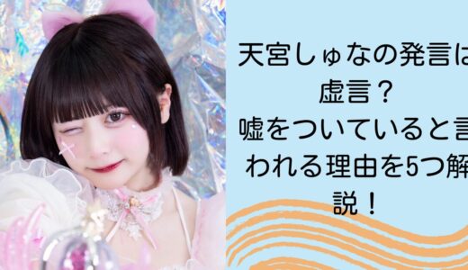 天宮しゅなの発言は虚言？嘘をついていると言われる理由を5つ解説！