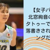【女子バレー】北窓絢音の右肩はタトゥーではない！落書きされたテーピングだった